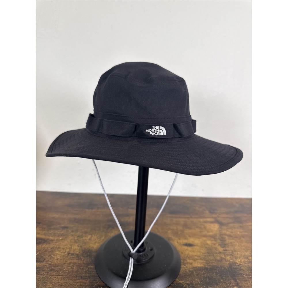 The North Face Class V Brimmer Black Bucket Hat Boonie Safari Chin Strap S/M